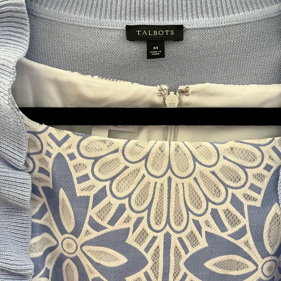 Beautiful, RSVP by Talbots, periwinkle & white, lace cut-out, a-line dress. - Picture 5 of 7